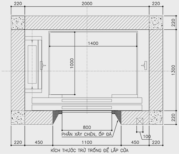 Kích thước thang máy gia đình 450kg đối trọng hông