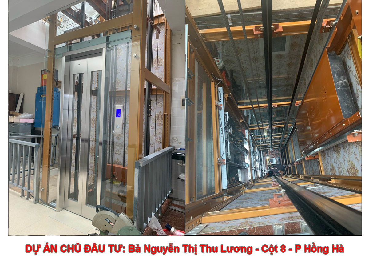 BÀN GIAO THIẾT BỊ THANG MÁY 350kg - Chủ đầu tư: Bà Nguyễn Thị Thu Lương - Cột 8 - P Hồng Hà - Tp Hạ Long 