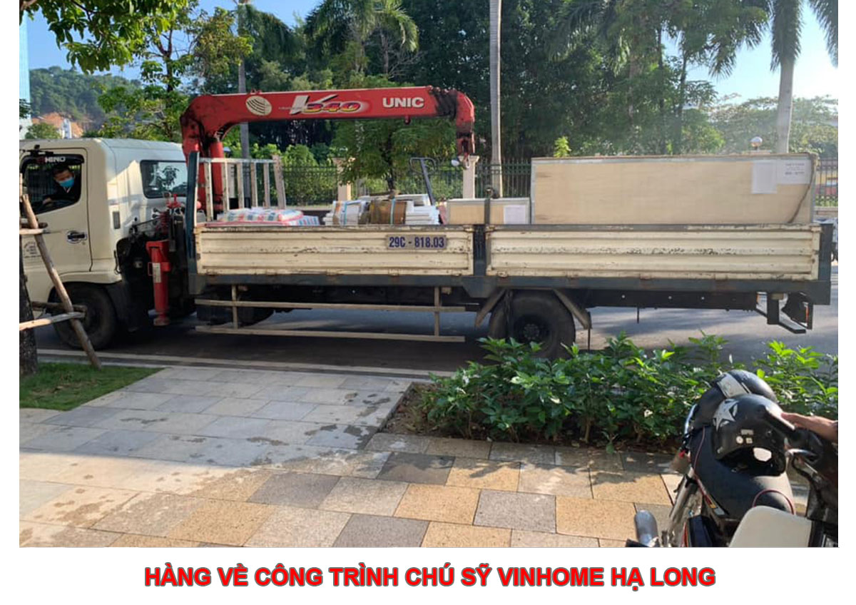 Hàng về công trình chú Sỹ Vinhome Hạ Long
