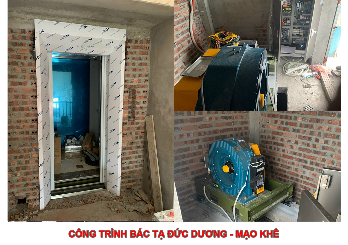 Bắt đầu lắp đặt thang máy Công trình bác Tạ Đức Khương - Mạo Khê
